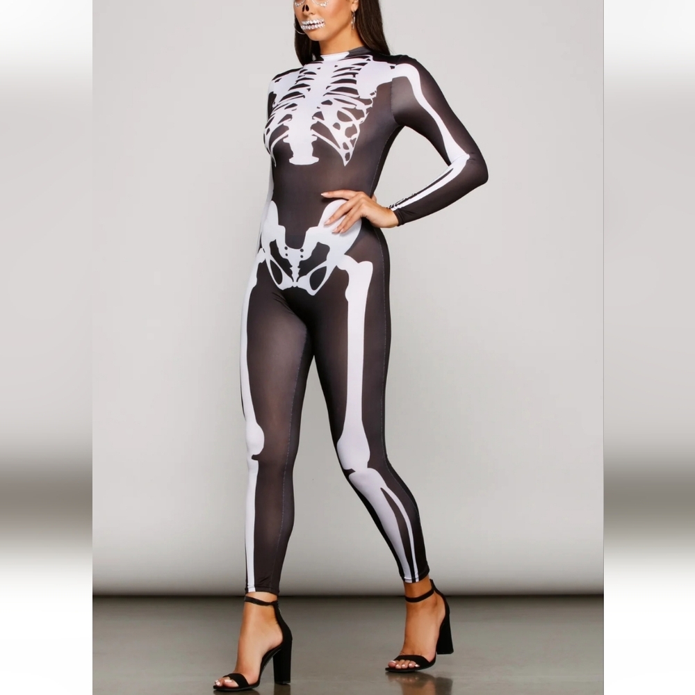 Skeleton Print Bodysuit